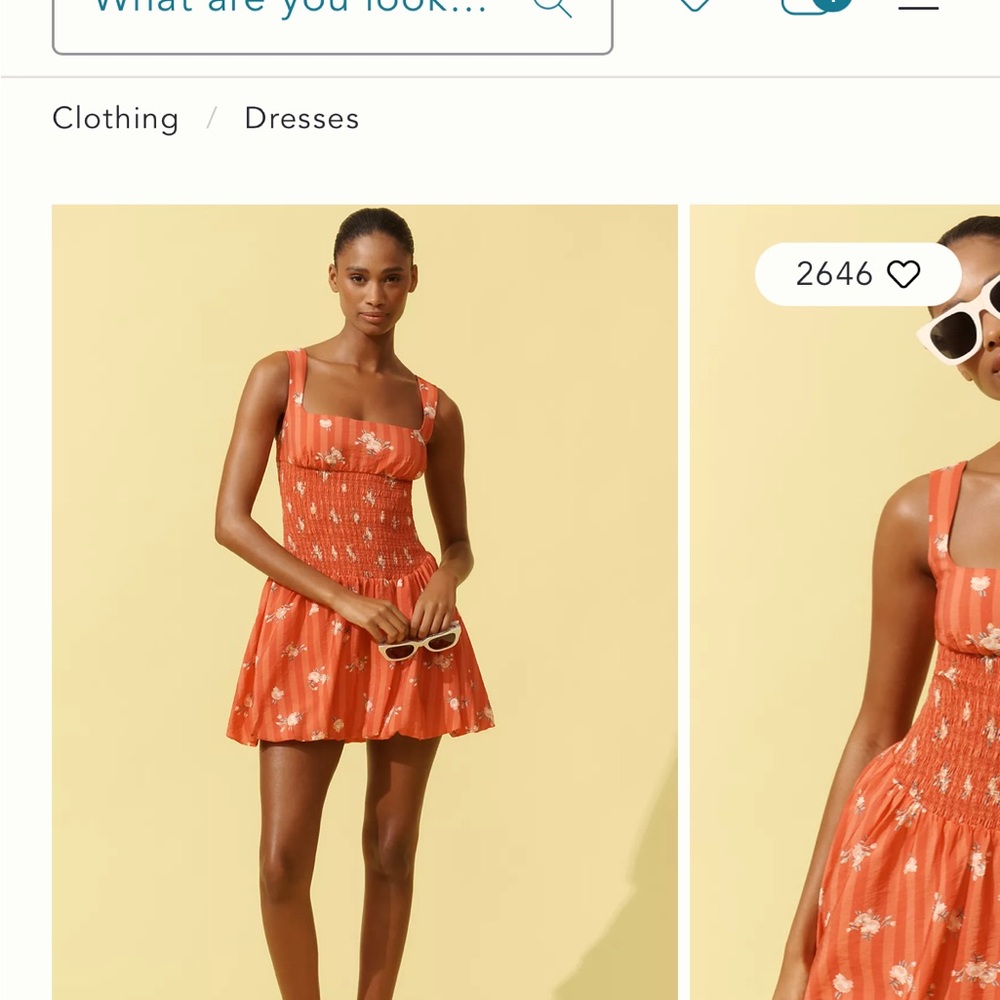 Anthropologie Orange Floral Mini Dress
